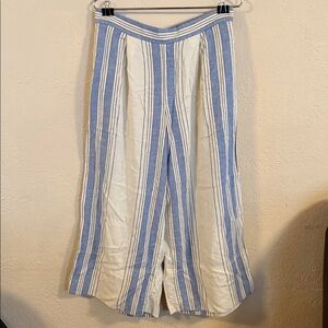 Banana Republic Linen Wide Leg Striped Pants